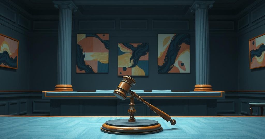 Senate session with a focus on legislation, featuring symbolic gavel and American flag reflecting governance process.